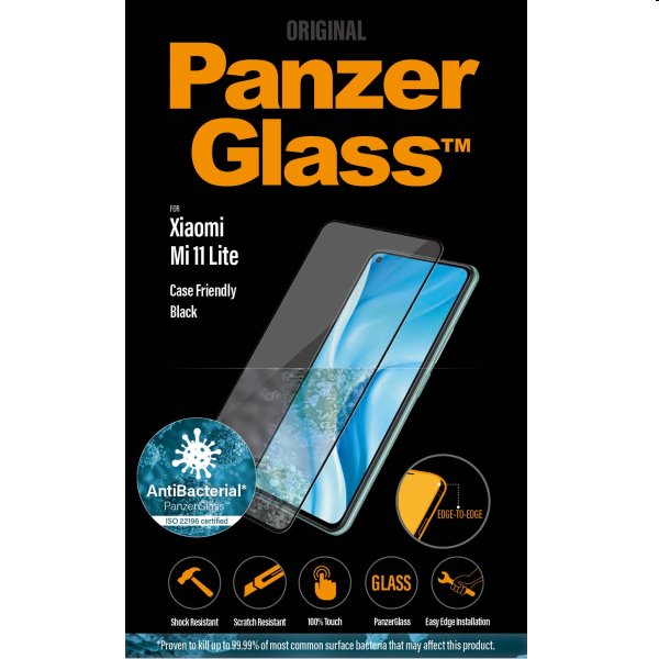 Ochranné temperované sklo PanzerGlass Case Friendly pre Xiaomi Mi 11 Lite, čierna