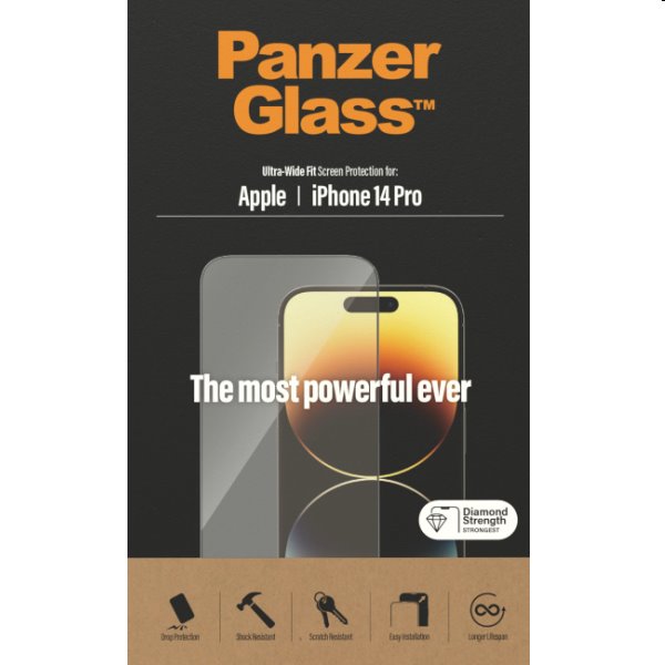 Ochranné sklo PanzerGlass UWF AB pre Apple iPhone 14 Pro, čierna