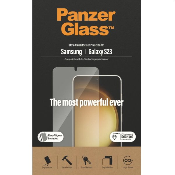 Ochranné sklo PanzerGlass UWF AB pre Samsung Galaxy S23, čierna