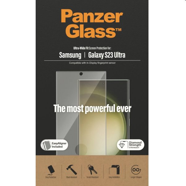Ochranné sklo PanzerGlass UWF AB pre Samsung Galaxy S23 Ultra, čierna