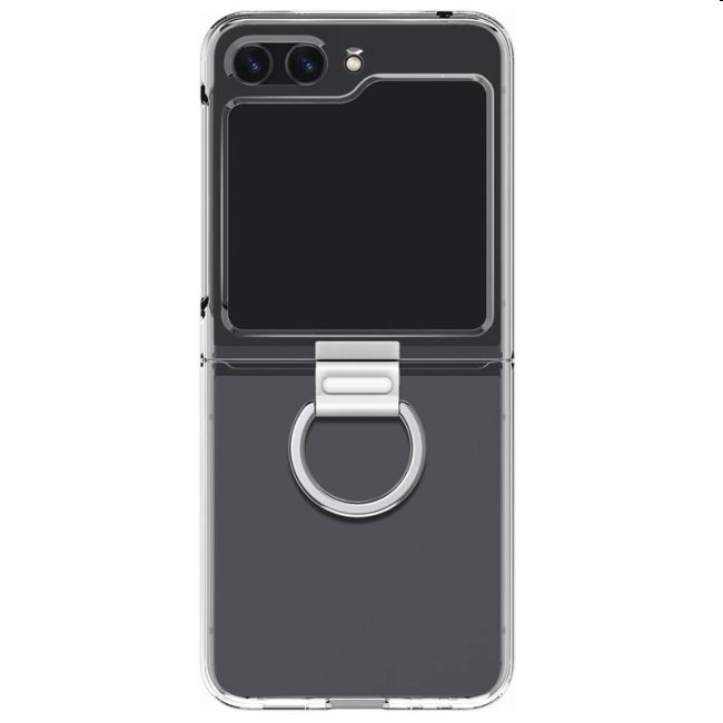 Zadný kryt Clear Cover s držiakom na prst pre Samsung Galaxy Z Flip5, transparentná