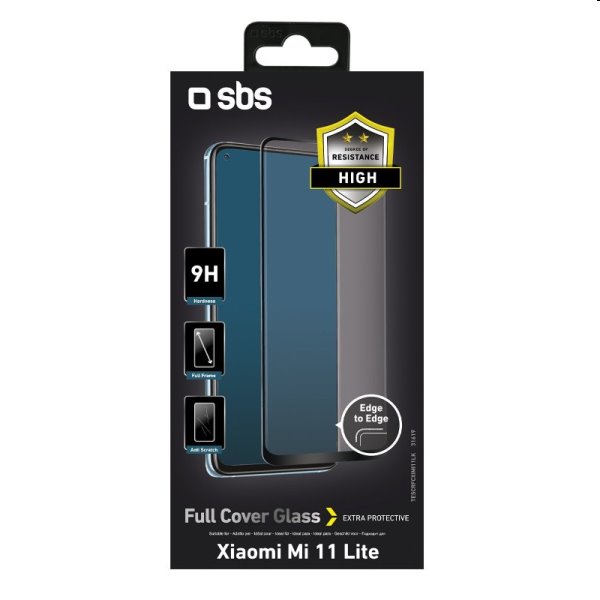 Tvrdené sklo SBS Full Cover pre Xiaomi Mi 11 Lite, Mi 11 Lite 5G, čierna