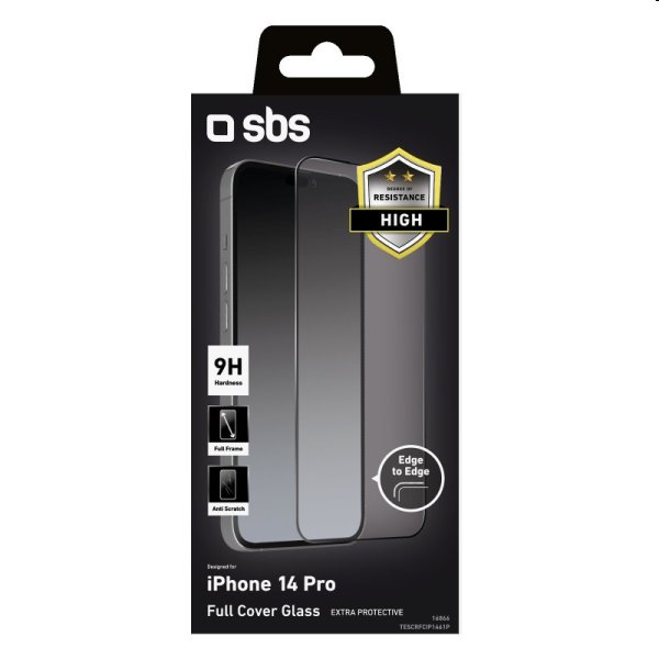 Tvrdené sklo SBS Full Glass pre Apple iPhone 14 Pro, čierna