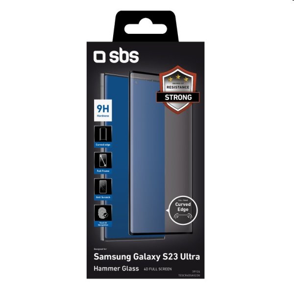 SBS tvrdené sklo 4D Full Glass pre Samsung Galaxy S23 Ultra, čierna