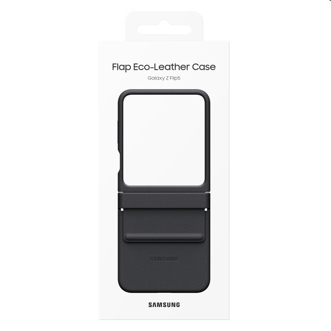 Zadný kryt z eko kože pre Samsung Galaxy Z Flip5, sivo-hnedá