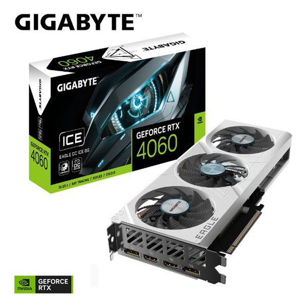 Gigabyte GeForce RTX 4060 grafická karta, EAGLE, OC ICE, 8G