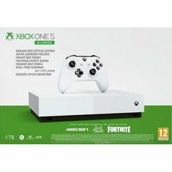 Xbox One S 1TB (All-Digital Edition) - BAZÁR (použitý tovar , zmluvná záruka 12 mesiacov)