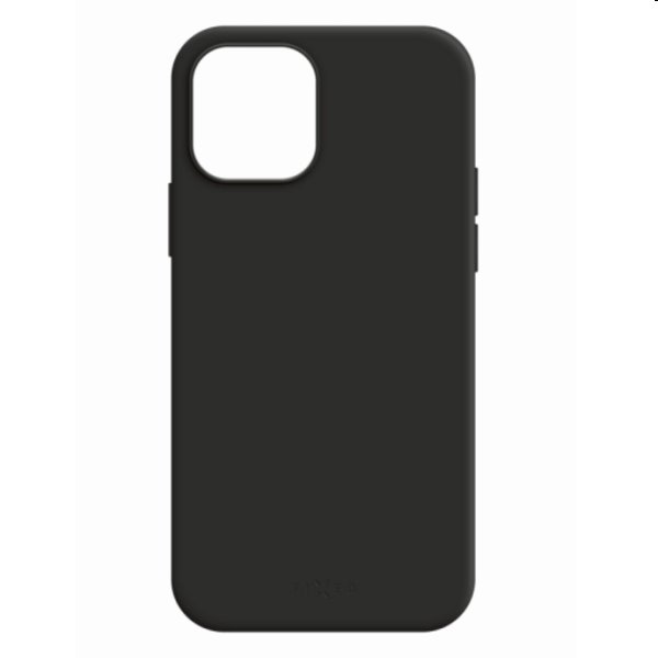 Silikónový zadný kryt FIXED MagFlow s Magsafe pre Apple iPhone 12/12 Pro, čierna