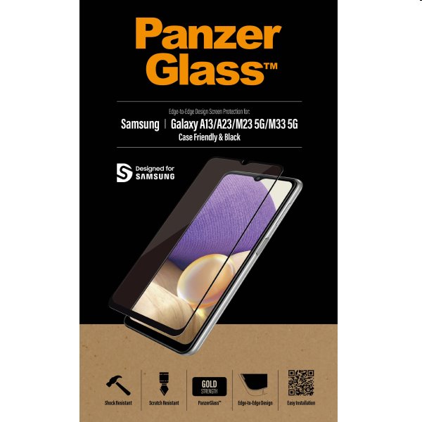 Ochranné temperované sklo PanzerGlass Case Friendly pre Samsung Galaxy A13, A13 5G, M23 5G, M33 5G, čierna