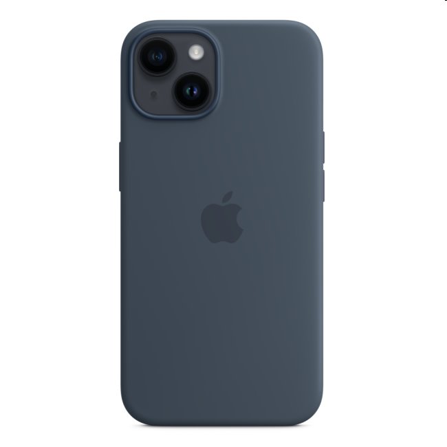 Silikónový zadný kryt pre Apple iPhone 14 s MagSafe, búrkovo modrá