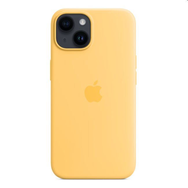 Silikónový zadný kryt pre Apple iPhone 14 s MagSafe, slnečne žltá