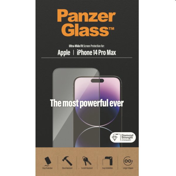 Ochranné sklo PanzerGlass UWF AB pre Apple iPhone 14 Pro Max, čierna