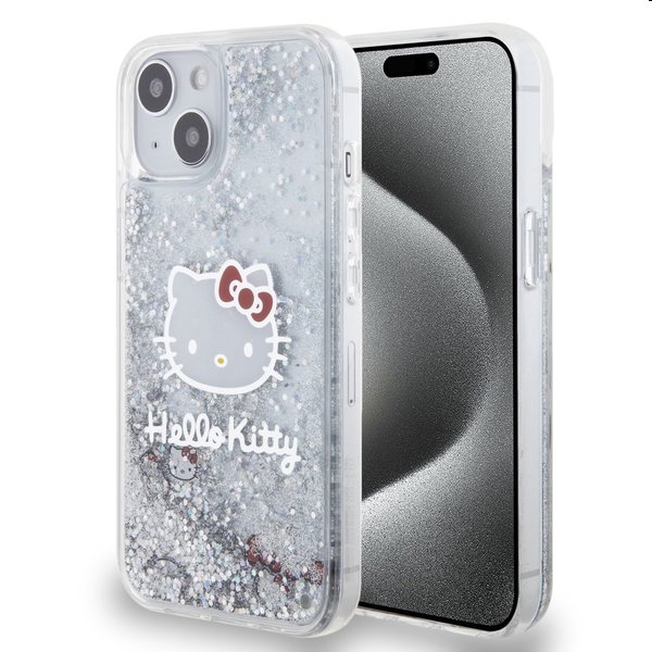 Zadný krytHello Kitty Liquid Glitter Electroplating Head Logo pre Apple iPhone 12/12 Pro, transparentná