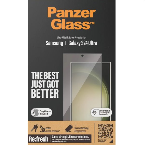 Ochranné sklo PanzerGlass Re:fresh UWF s aplikátorom pre Samsung Galaxy S24 Ultra, čierna