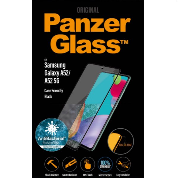 Ochranné sklo PanzerGlass Case Friendly AB pre Samsung Galaxy A53 ,  A52 - A525F ,  A52s 5G, čierna