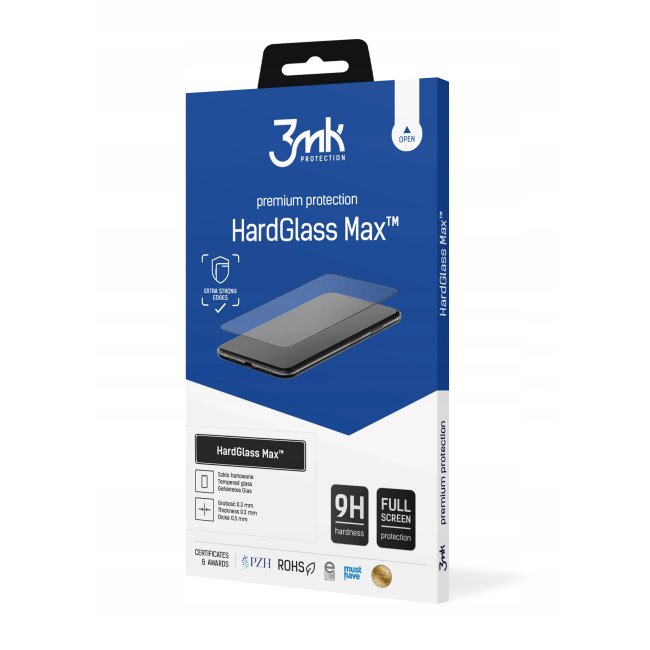 Ochranné temperované sklo 3mk HardGlass Max pre Apple iPhone X, XS, 11 Pro, čierna