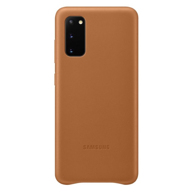 Zadný kryt Leather Cover pre Samsung Galaxy S20, hnedá