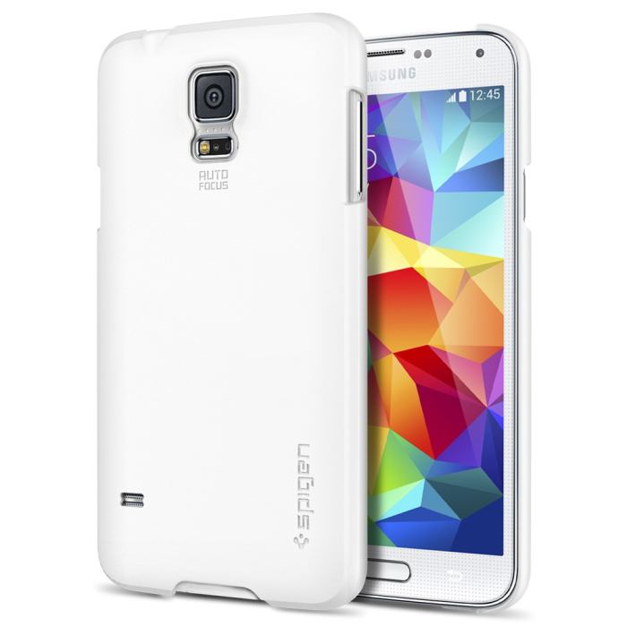 Puzdro Spigen Ultra Fit pre Samsung Galaxy S5 - G900 a S5 Neo - G903, Smooth White