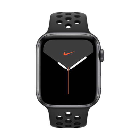 Apple Watch Nike Series 5 GPS, 44mm kozmická sivá Aluminium Case with Anthracite/čierna Nike Sport Band - S/M & M/L