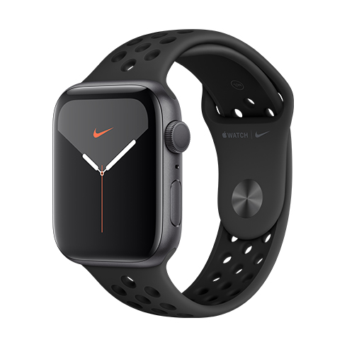 Apple Watch Nike Series 5 GPS, 44mm kozmická sivá Aluminium Case with Anthracite/čierna Nike Sport Band - S/M & M/L