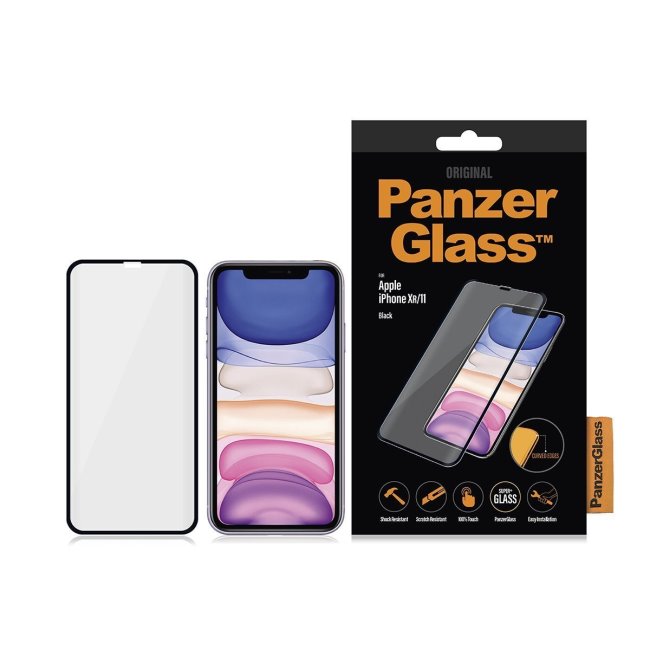 Ochranné temperované sklo PanzerGlass Case Friendly pre Apple iPhone 11, XR, čierna