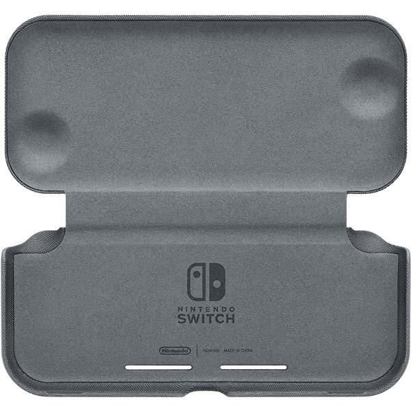 Nintendo Switch Lite preklápacie puzdro a ochranná fólia, šedé