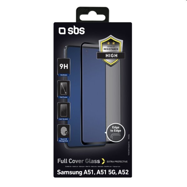 Tvrdené sklo SBS Full Cover pre Samsung Galaxy A53 ,  A52 - A525F ,  A51 - A515F ,  A52s 5G, čierna