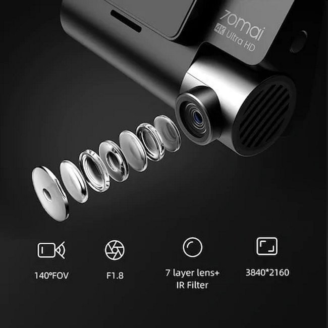 Xiaomi 70Mai 4K autokamera A800s a zadná FullHD kamera