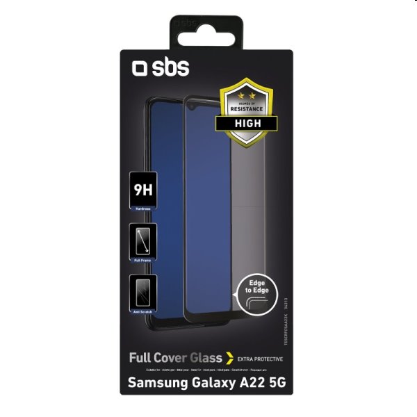 Tvrdené sklo SBS Full Cover pre Samsung Galaxy A22 5G - A225F, čierna