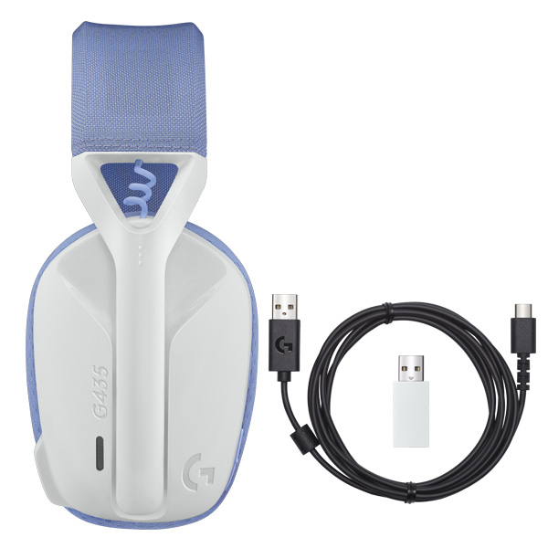 Herné bezdrôtové slúchadlá Logitech G435 Lightspeed Bluetooth, biele