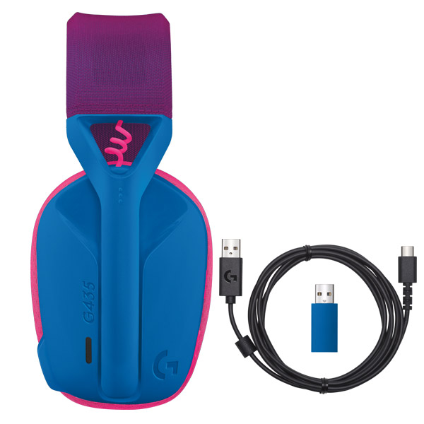 Herné bezdrôtové slúchadlá Logitech G435 Lightspeed Bluetooth, modré