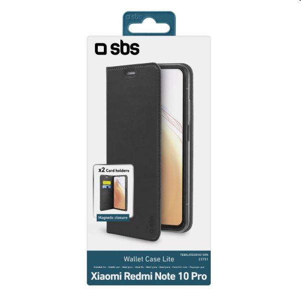 Knižkové puzdro SBS Book Wallet Lite pre Xiaomi Redmi Note 10 Pro, čierna