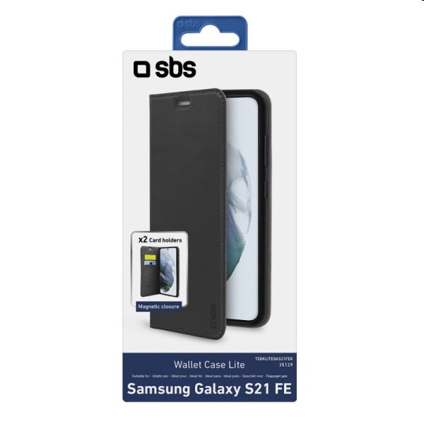 Knižkové puzdro SBS Book Wallet Lite pre Samsung Galaxy S21 FE, čierna
