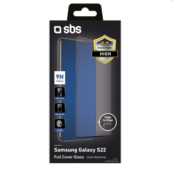Tvrdené sklo SBS Full Cover pre Samsung Galaxy S23, S22, čierna