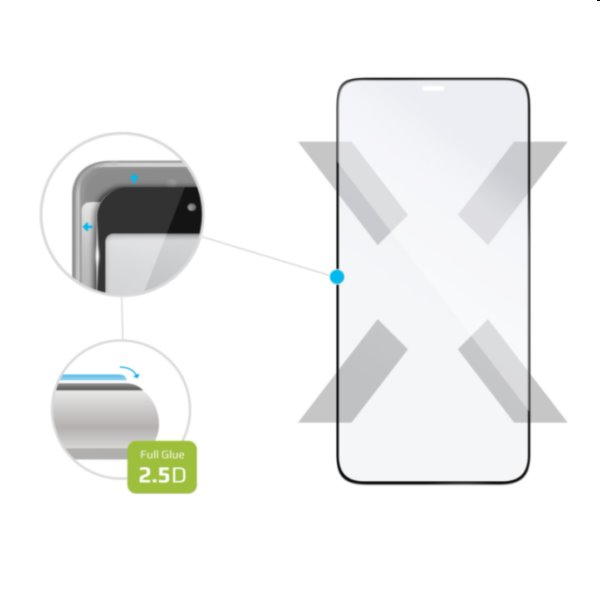 FIXED Full-Cover ochranné tvrdené sklo pre Apple iPhone 12, 12 Pro, čierna