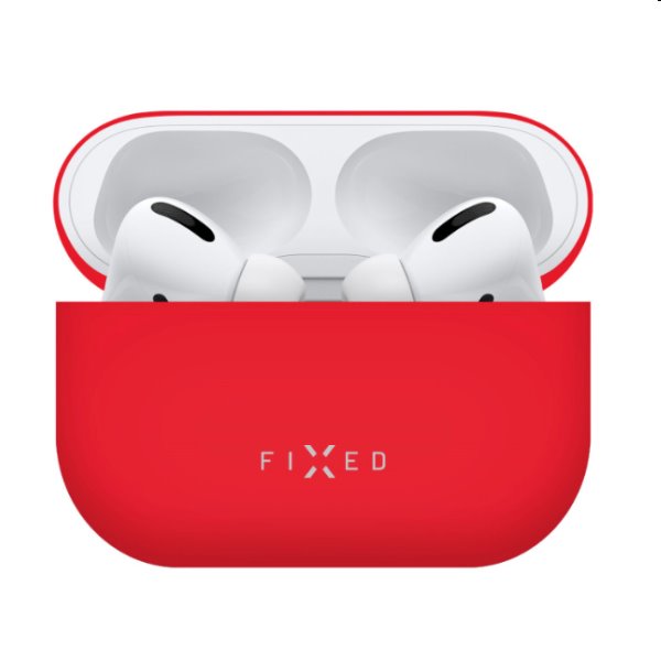 FIXED Silky Silikónové puzdro pre Apple AirPods Pro, červené