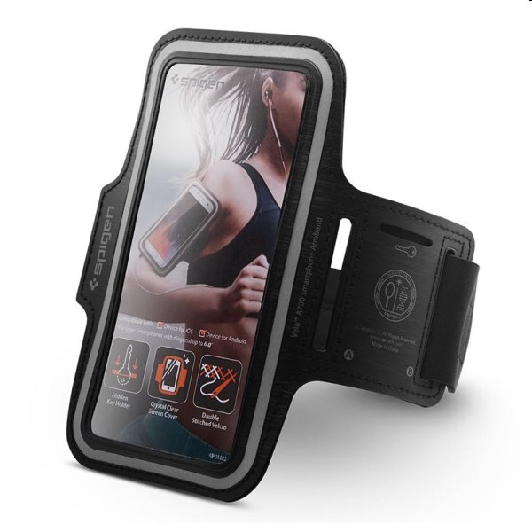 Univerzálne športové puzdro Spigen Velo A700 pre smartfóny Armband 6", čierna