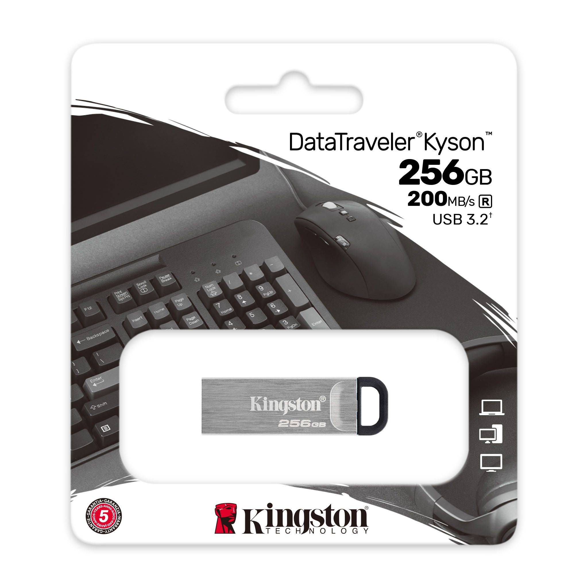 USB kľúč Kingston DataTraveler Kyson, 256 GB, USB 3.2 (gen 1)