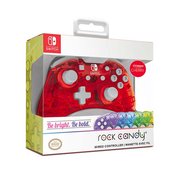 Káblový ovládač PDP Rock Candy Mini pre Nintendo Switch, Stormin Cherry