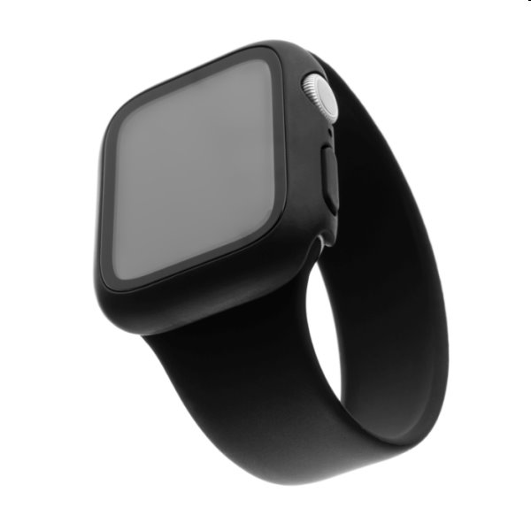 FIXED Pure Plus ochranné puzdro s temperovaným sklom pre Apple Watch 45 mm, čierna
