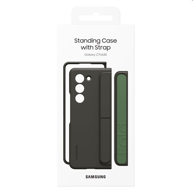 Zadný kryt Standing Cover s pútkom a stojanom pre Samsung Galaxy Z Fold5, grafitová