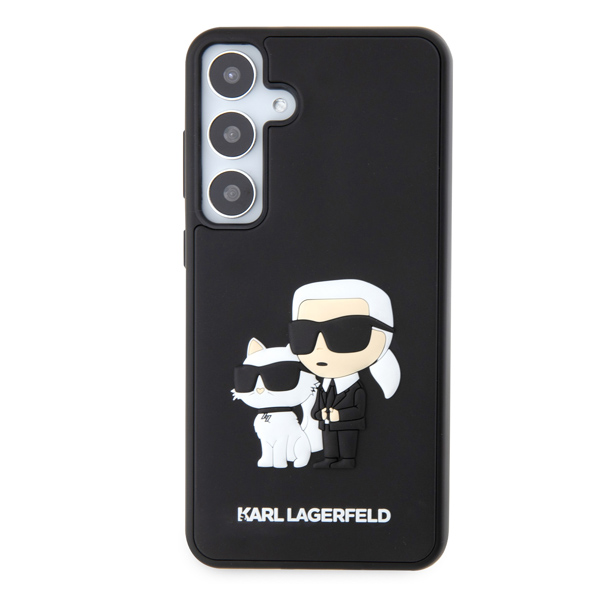 Zadný kryt Karl Lagerfeld 3D Rubber Karl and Choupette pre Samsung Galaxy S24 Plus, čierny